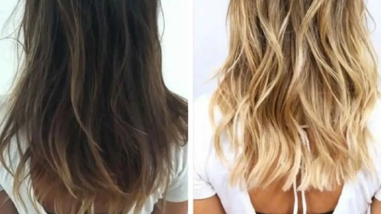 Avant/après : des cheveux bruns foncés transformés en une chevelure blonde éclatante. Le rêve de devenir blonde est devenu réalité !