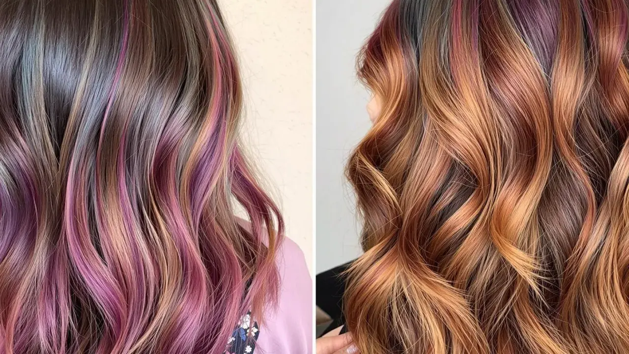 Chevelures ondulées aux reflets roses et cuivrés. La technique balayage sublime ces mèches, mais combien de temps entre 2 balayages pour un tel résultat ?
