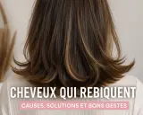 Chevelure brune avec des reflets, les pointes rebiquent. Découvrez les causes et solutions pour des cheveux plus doux.