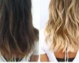Avant/après : des cheveux bruns foncés transformés en une chevelure blonde éclatante. Le rêve de devenir blonde est devenu réalité !