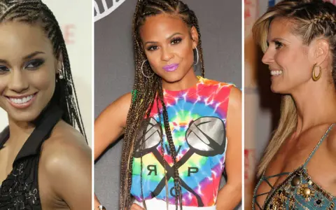 Trois femmes arborent des coiffures avec une tresse plaquée. Alicia Keys, Christina Milian et Heidi Klum montrent différentes variations de ce style.