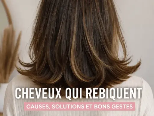 Chevelure brune avec des reflets, les pointes rebiquent. Découvrez les causes et solutions pour des cheveux plus doux.
