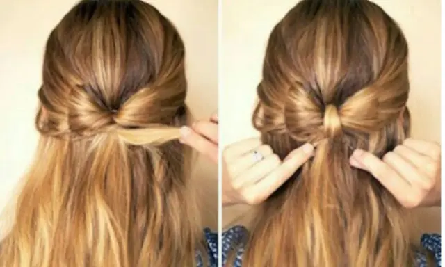 Coiffure fille rentrée scolaire : un joli chignon nœud pour un look chic et pratique.
