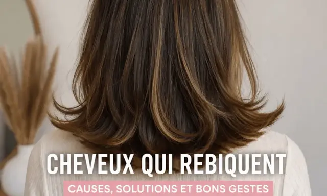 Chevelure brune avec des reflets, les pointes rebiquent. Découvrez les causes et solutions pour des cheveux plus doux.