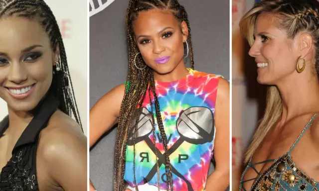 Trois femmes arborent des coiffures avec une tresse plaquée. Alicia Keys, Christina Milian et Heidi Klum montrent différentes variations de ce style.