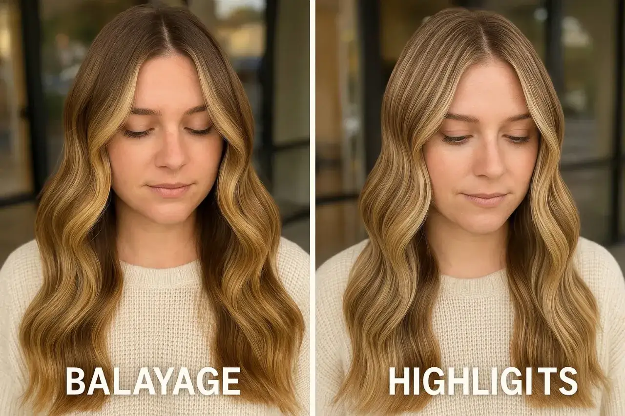Comparaison de deux techniques de coloration : balayage pour un effet naturel et subtil, et mèches pour un contraste plus marqué. Combien de temps entre 2 balayages pour un entretien optimal ?