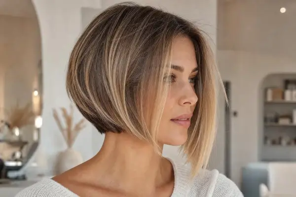 Carré destructuré cheveux fins, un style moderne et aérien qui donne du volume.