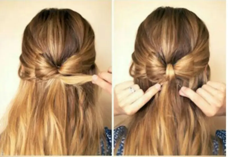 Coiffure fille rentrée scolaire : un joli chignon nœud pour un look chic et pratique.